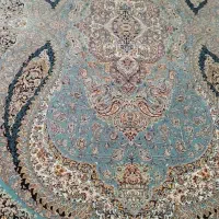یک جفت فرش۶متری فیروزه‌ای ۷۰۰شانه درحدنو