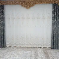 دوتا شال پرده طلا کوب طوسی هر دوتا ۳نیم  جنس خوب