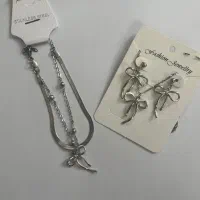 گردنبند پاپیونی و نیم ست پاپیونی