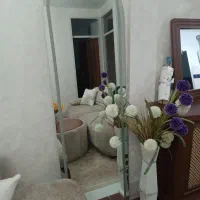 یک عدد آینه قدی با گل و گلدان