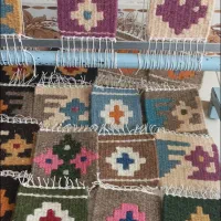 زیرلیوانی دستباف 10*10 سانت|گلیم، جاجیم، گبه|قزوین, |دیوار