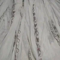 پرده حریر گل برجسته