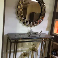 کنسول استیل همراه اینه و فانوس