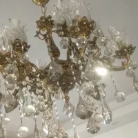 لوستر برنز اصل 6شاخه 12شعله|لوستر و چراغ آویز|فردیس, شهرک ارم|دیوار