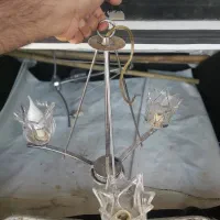 دو عدد لوستر استیل سه شاخه