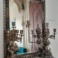 آینه شمعدان نقره سیاه سنگین وزن