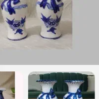 گلدان قلم آبی آبلیمو خوری بلور فرانسه