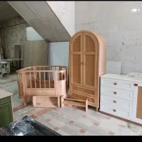 سرویس نوزاد تمام چوب ورنگ با حصیربامبو/تولیدی تارا