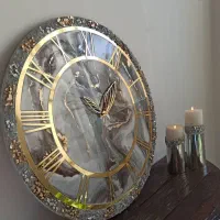 ساعت رزینی باشکوه برای تغییر دکور|ساعت دیواری و تزئینی|کرج, گوهردشت|دیوار