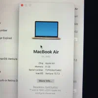مک بوک ایر ۲۰۲۰ - macbook air 2020|رایانه همراه|تهران, مینی‌سیتی (شهرک نفت)|دیوار