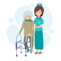 پرستار خانم برای پیرزن