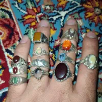 ۱۲ عدد انگشتر نقره رکاب ریز