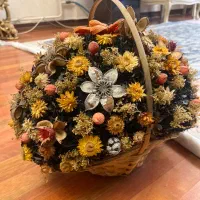 سبد گل خشک دو عدد