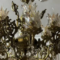 لوستر برنزی ۱۲ شاخه|لوستر و چراغ آویز|ری, دولت‌آباد|دیوار