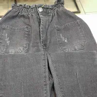 شلوار مام ذغالی جین کمر هویجی نو