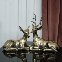 مجسمه آهوی نر و ماده برنزی سنگین وزن