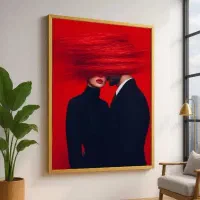 تابلو نقاشی منظره و چهره رنگ روغن و سیاه قلم