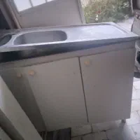 سینک دوقلو همراه کابینت وشیر