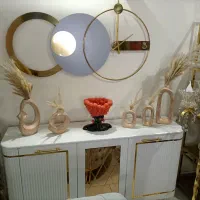 گلدان دکوری طلایی کرم بسیار زیبا و شیک جدید