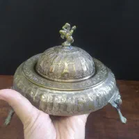 خاویارخوری برنجی قدیمی قلم|کلکسیون اشیاء عتیقه|تهران, فردوس|دیوار