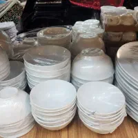 سرویس چینی درجه دو سفید ساده در پلاسکو کوثر