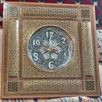 قاب عکس خاتم کاری همراه با ساعت خاتم کاری|کلکسیون اشیاء عتیقه|محمدشهر, علی آباد گونه|دیوار
