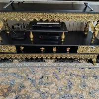 زیر تلویزیون چوب و طرح برنج