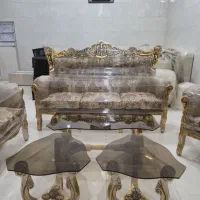 مبل  کلاسیک ۷نفره تاج دار تمام چوب راش