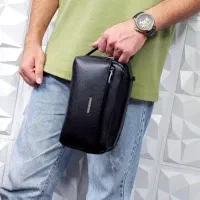 کیف دستی مدارک مردانه شوزبگ دستی ۲ زیپ چرمی