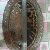 سینی مسی قلمزنی شده|صنایع دستی و سایر لوازم تزئینی|نجف‌آباد, طالقانی|دیوار