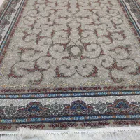 فرش ماشینی 700 شانه طوسی طرح لوتوس