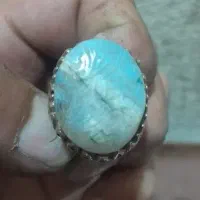 انگشتره نقره ۹۲۵ با سنگ شجر کاملا سالم درحدنو