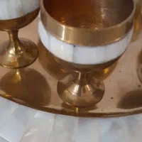 ست شرابخوری دکوری برنجی صدفکاری شده|صنایع دستی و سایر لوازم تزئینی|مرند, |دیوار