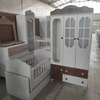 کمد ۳ درب و تخت نوزاد گهواره ای سیسمونی بچه کودک|تخت و صندلی بچه|مشهد, شهرک امام هادی (شهرک غرب)|دیوار