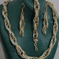 سرویس رنگ ثابت گردنبند زنجیر دست گوشوار