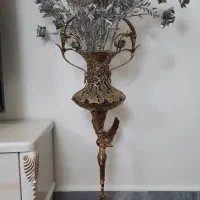 گلدان برنزی با گل|صنایع دستی و سایر لوازم تزئینی|میانه, |دیوار