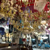 لوستر سرامیکی ۱۰ شعله|لوستر و چراغ آویز|قشم, |دیوار