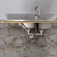 سینک دوقلو همراه باشیر اب|مصالح و تجهیزات ساختمان|مشهد, شهرک لشکر (شهرک غرب)|دیوار