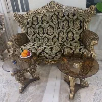 مبل سلطنتی استیل ۹نفربامیزعسلی