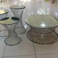 میزه ست کامله عسلی استیل