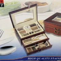 سرپیس قاشق چنگال جعبه چوبی