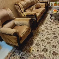 مبل راحتی ۹ نفره با چوب بلوط پلی استر|مبلمان خانگی و میز عسلی|مشهد, هفده شهریور|دیوار