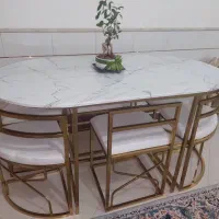 میز ناهارخوری فلزی 6نفره با 3سال گارانتی معتبر|میز و صندلی غذاخوری|مرودشت, فاز دوم شهرک فرهنگیان|دیوار