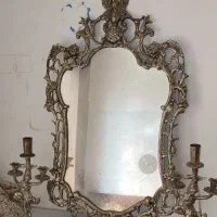 ائینه شمعدان برنزی