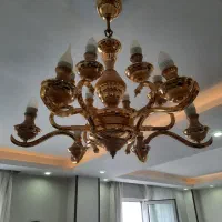 یک جفت لوستر ۱۲ شعله روکش آب طلا قدیمی