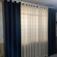 پرده پانچ مخمل رنگ سورمه ای آبی|پرده، رانر، رومیزی|شیراز, کوشک میدان|دیوار