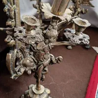 آیینه شمعدان برنجی قدیمی و سنگین|آینه|مشهد, وحید|دیوار