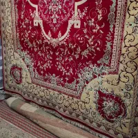 فرش جفت۱۲متری قرمززرشکی تمام‌نخ جنس مخمل|فرش|آزادشهر, |دیوار