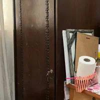 آینه و دراور ۴ کشویی ام دی اف و کمد تک چوبی ساده