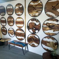 ساعت دیواری چوبی روستیک